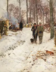 Jagdpause by Hugo Mühlig, 1902, Oil on canvas, sold May 2016