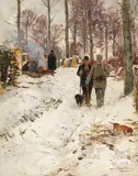 Jagdpause by Hugo Mühlig, 1902, Oil on canvas, sold May 2016