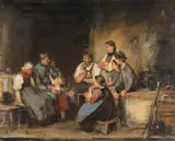 Franz Defregger, Der Urlauber (Ölskizze)