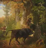 Friedrich Voltz, Der wildgewordene Stier, Ca. 1850-1870, Oil on canvas