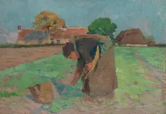 Henry van de Velde, Die Kartoffelausmacherin (Bäuerin auf dem Felde), 1886, Oil on canvas