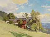 Edward Harrison Compton, Berghof mit weitem Blick ins Tal