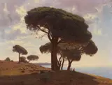 Michail Spiridonovic Erassi, Südliche Küstenlandschaft mit Schafherde (möglicherweise auf der Krim), Oil on canvas