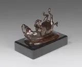 August Gaul, Sich wälzender Esel, 1911, Bronze