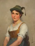 Hugo Kauffmann, Junges Mädel mit grünem Hut