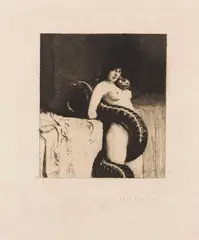 Die Sinnlichkeit by Franz von Stuck, Ca. 1889, Etching, sold May 2016