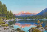 Rudolf Reschreiter, Hintersee und Hoher Göll, Ca. 1900-1920, Gouache