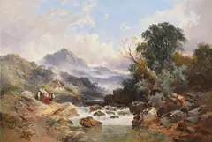 Joseph Horlor, Walisische Berglandschaft, Oil on canvas