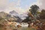 Joseph Horlor, Walisische Berglandschaft, Oil on canvas