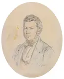 Carl Spitzweg, Porträt eines jungen Mannes, Ca. 1840, Pencil drawing