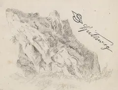 Felsenstudie by Carl Spitzweg, Ca. 1840-1860, Pencil drawing, sold May 2016