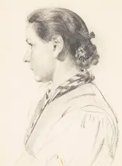 Konrad Böse, Junge Frau im Profil, Um 1900, Pencil drawing