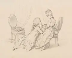 Albert Hendschel, Der kleine Kavalier, Um 1870, Pencil drawing