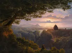 Karl Friedrich Schinkel, Kopie nach - Landschaft mit Pilger, Um 1813, Oil on canvas