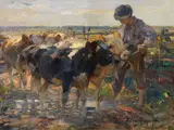 Heinrich von Zügel, Hirte mit Jungrindern
