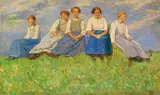 Carl Ludwig Noah Bantzer, Die jungen Mädchen (Studie), 1916, Oil on canvas