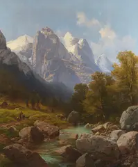 Karl Millner, Der Maler im Gebirge, 1884, Oil on canvas