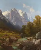 Karl Millner, Der Maler im Gebirge, 1884, Oil on canvas