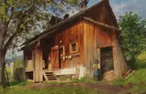 Eduard Schleich d. Ä., Bauernhaus bei St. Alban am Ammersee, Um 1850, Oil on paper