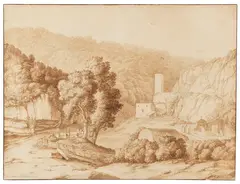 A Marino by Jacob Philipp Hackert, 1779, Brush and ink drawing, sold Nov 2015