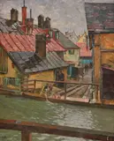 Charles (Karl) Vetter, Am Auer Mühlbach in München, 1917, Oil on canvas