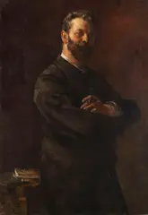 Otto Greiner, Porträt des Zeichenlehrers Arthur Haferkorn, 1890, Oil on canvas