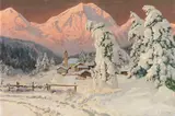 Alois Arnegger, Stubaitaler Alpen (Verschneites Gebirgsdorf)