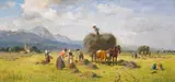 Robert Schleich, Heuernte im Vorgebirge, Um 1900, Oil on cardboard