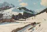 Georg Macco, Sonniger Wintertag in den Bergen, Ca. 1890, Oil on canvas