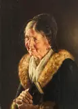 Carl Kronberger, Alte Dame mit Gebetsbuch, Um 1900, Oil on panel