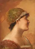 Friedrich Kaulbach, Zugeschrieben - Frauenkopf im Profil, Ca. 1880, Oil on canvas