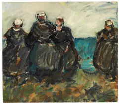Julius Seyler, Bretonische Bäuerinnen, Um 1912, Oil on paper