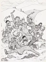 Thomas Theodor Heine, Aus Welschtirol, 1907, Pen and India ink drawing