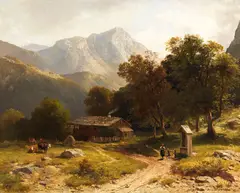 Ludwig Gebhardt, Sommerliche Alpenidylle, Ca. 1860-1880, Oil on canvas