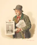Peter Krämer II, Münchner Zeitungsverkäufer, 1915, Watercolor