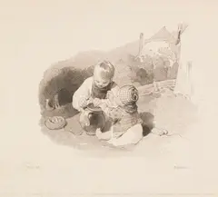 Peter Fendi, 2 Bll.: Mutter mit Kind. Spielende Kinder, 1829, Etching