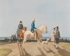 Wilhelm von Kobell, Reiter vor Schondorf am Ammersee, Ca. 1820/30, Watercolor