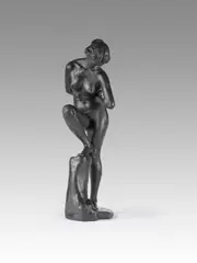 Max Klinger, Badendes Mädchen, sich im Wasser spiegelnd, Ca. 1896/97, Bronze