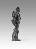 Max Klinger, Badendes Mädchen, sich im Wasser spiegelnd, Ca. 1896/97, Bronze
