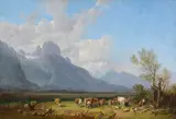 Heinrich Bürkel, Viehhirten am Seeufer