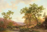Fredrik Marinus Kruseman, Weite Landschaft im Abendlicht, 1870, Oil on canvas