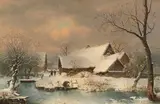 Wilhelm Heinrich Schneider, Verschneite Winterlandschaft, 1855, Oil on canvas