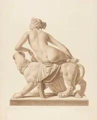 Johann Adam Ackermann, 2 Bll.: Ariadne auf dem Panther, 1825, Pencil drawing