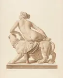 Johann Adam Ackermann, 2 Bll.: Ariadne auf dem Panther, 1825, Pencil drawing