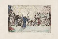 James Ensor, Christus unter den Bettlern (Le Christ aux mendiants), 1895, Drypoint