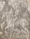 Albrecht Durer, Der Reiter (Ritter, Tod und Teufel), 1513, Engraving