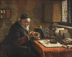 Max Gaisser, Der Münzsammler, Ca. 1900-1920, Oil on panel