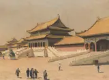 Erich Kips, In der Verbotenen Stadt in Peking, Ca. 1928, Oil on cardboard
