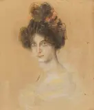 Franz von Lenbach, Porträt der australischen Cancan-Tänzerin Saharet (Clarissa Rose Campell 1879-1942), 1899, Pastel