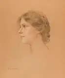 Friedrich August von Kaulbach, Porträt einer jungen Frau im Profil